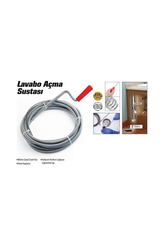 Lavabo Ve Gider Boruları Açacağı - Lavabo Açma Sustası - 8metre 5324 11256627