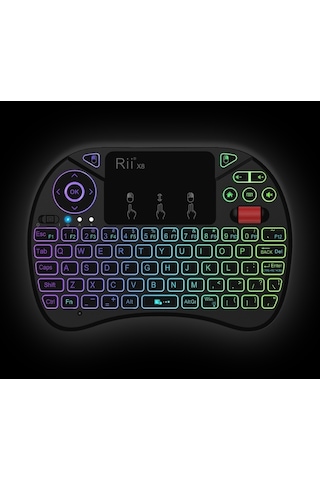 Rii X8 RT716 Qwerty Mini Kablosuz Aydınlatmalı Klavye
