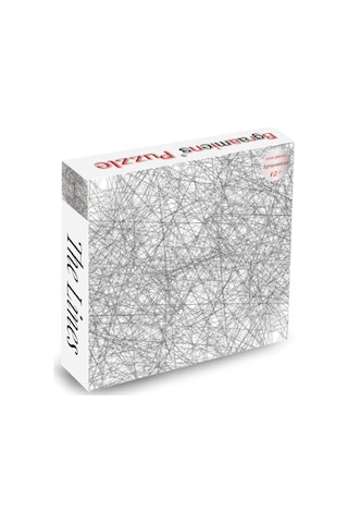 Bgraamiens Puzzle-the Lines -1000 Parça Siyah Beyaz Basit Moda Mücadelesi Mavi Tahta Yapboz