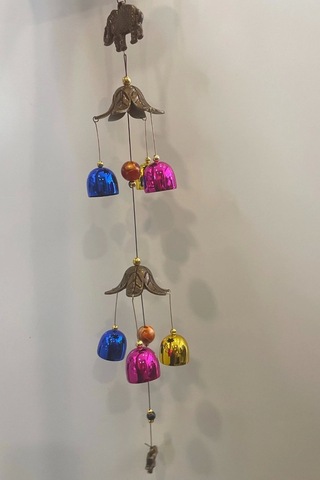 Deprem Zili Çanı Duvar Rüzgar Çanı Zili Feng Shui Ejderha Yılı Metal Çanlı Fil Objeli Renkli
