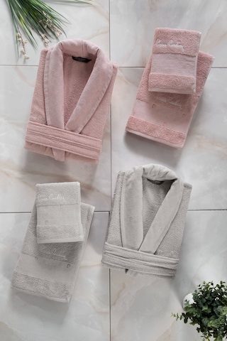 Pierre Cardin Logo Soft Jakarlı Aile Seti Deco Rose - A.bej Rose Bej