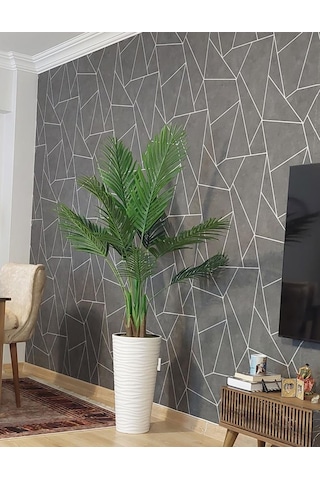 Yapay Ağaç Areka Ağacı Beyaz Uzun Kumsal Vazoda Palmiye Ağacı Yapay Areka 190cm