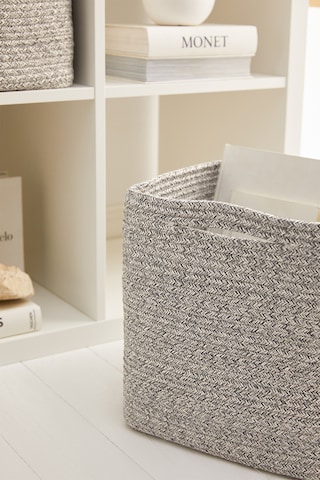 Ocean Home Textile Gri Kırçıllı Pamuklu Sepet 30 x 30 x 30 cm