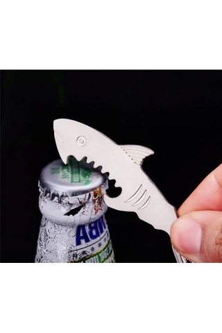 Liangmei Köpekbalığı Şekilli Şişe Açacağı Anahtarlık Şekilli Ahşap