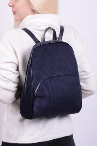 Housebags Kadife Lacivert Kadın Sırt Çantası 157 Kadife Lacivert