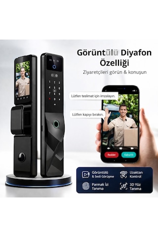 Vaxion F9 Akıllı Kapı Kilidi Yüz Tanıma, Parmak İzi, Şifre, Kart Ve Tuya Uygulama Destekli