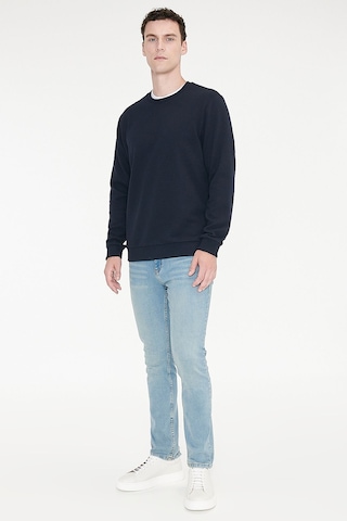 Ac&Co / Altınyıldız Classics Erkek Lacı 2 İplik Sıcak Tutan Standart Fit Normal Kesim Bisiklet Yaka Sweatshirt Lacı Lacivert