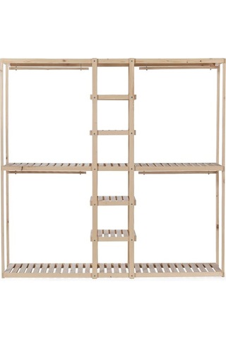 Doğal Çam Ahşap Açık Elbise Dolabı Diğer