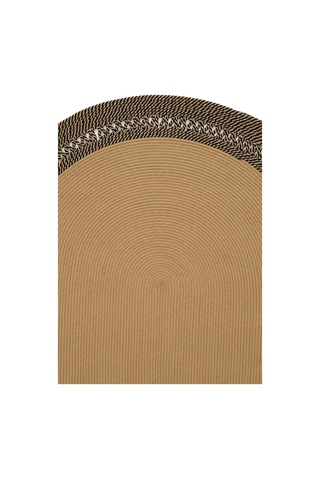 Cool Halı Luke 866 Siyah Oval Halı Paspas Örgü Hasır Kilim Yolluk Bohem Mutfak Balkon Banyo Halısı