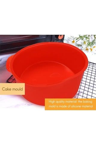 Ulzyvf Silikon Pişirme Tepsisi Mutfak Pişirme Mavi&kırmızı 4 Adet 10 İnç Kalıp Kabı Kırmızı - Mavi