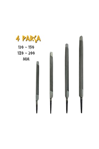 Sgs Üçgen Eğe Seti Kalın Dişli - 130-150-180-200 Mm. - 4 Parça