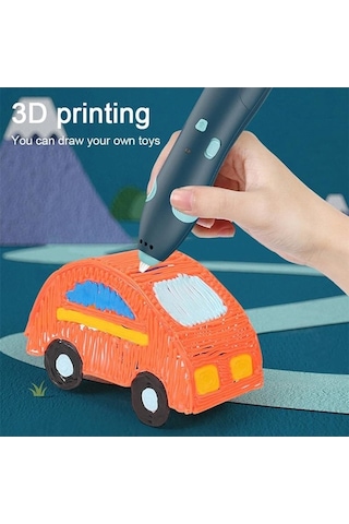 Wezone Çocuklar İçin Soğuk Baskı 3d Kalem - Usb Şarjlı, Mavi Renk, 3b Sanat Dıy Malzemesi İngilizce Paket