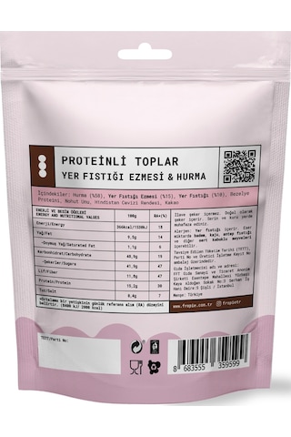Fropie Proteinli Meyve Topları - Hindistan Cevizi Kaplı & Yer Fıstığı Ezmeli 80 G