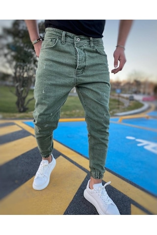 Erkek Paçası Lastikli Boyfriend Kot Jogger Pantolon (491076987)