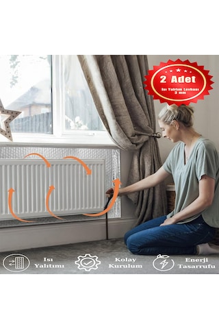 2 Adet Isı Yalıtım Levhası Kalorifer Petek Arkalığı Radyatör Arkası Levha