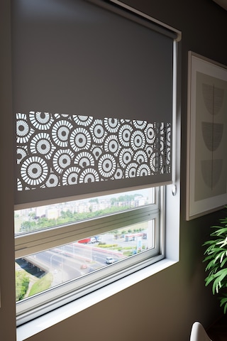 Lazer Kesim Mat Stor Perde, Lazer Kesimli Modern Serisi, M-201004 Antrasit Renk Antrasit