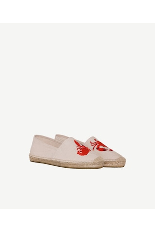 Yargıcı Yengeç Nakış İşlemeli Espadril 26ykay4030x 006 Ekru
