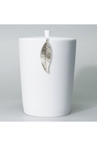 Leaf Banyo Seti Beyaz Gümüş Beyaz - Gümüş
