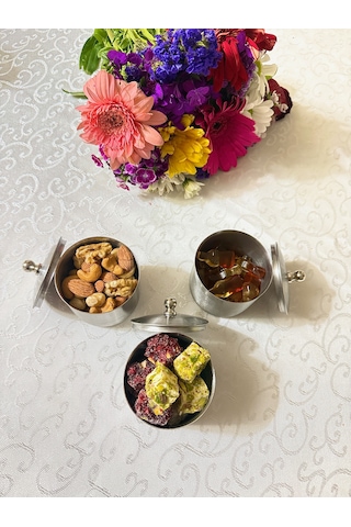 Çerezlik 3'lü Paslanmaz Çelik Set 430 Kalite Paslanmaz Çelik