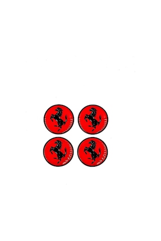 Etiketçilere Özel Ferrari Jant Göbeği Damla Sticker - Jant Göbeği Damla Sticker Ferrari Kırmızı