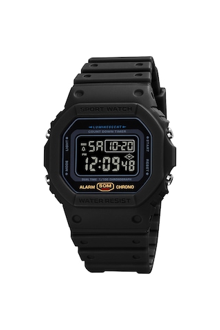 Tenfowee Skmeı Erkek Spor Saati 50m Su Geçirmez, Alarm, Kronometre, Geri Sayım Ve Gece Işığı Özellikli Siyah Dijital Saat