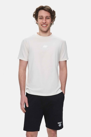 Ucla Fabıo Kemik Rengi Bisiklet Yaka Baskılı Standard Fit Erkek Tshirt Siyah