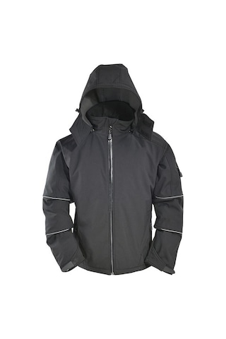 Softshell İş Montu Su Geçirmez Ceket Siyah Sarı