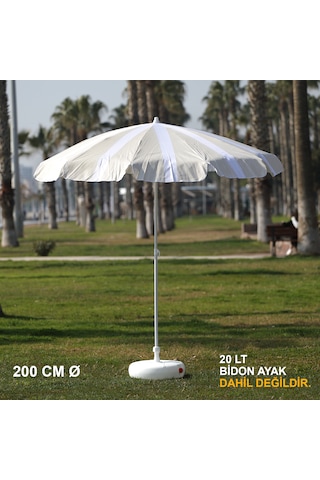 Krem-beyaz Plaj Şemsiyesi 200 Cm Ø Krem-beyaz