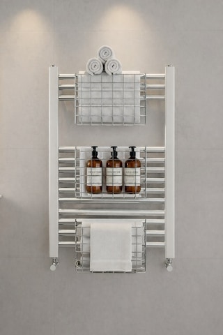 Petek Üstü Çok Amaçlı Banyo Rafı Metal Havluluk & Düzenleyici Sepet 1 Adet Krom Krom