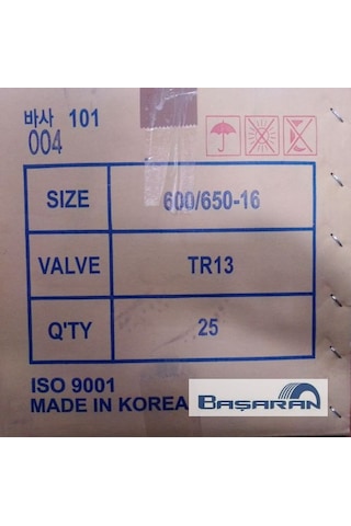 600-650-16 Tr13 İç Lastik Birinci Butil Kauçuk