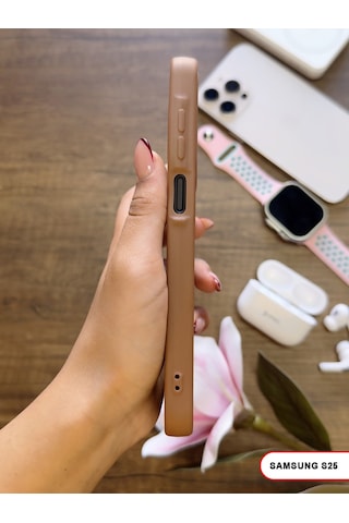 Samsung Galaxy S25 Uyumlu Kamera Korumalı Darbeye Dayanıklı Renk Atmayan Keep Silikon Kılıf Kahverengi