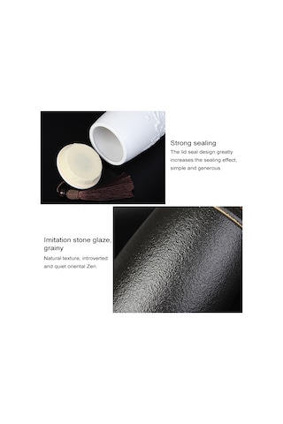 Sones Orkide Desenli Seramik Çay Kutuları Depolama Tankları Seramik Çay Takımı Çay Töreni Aksesuarları Siyah