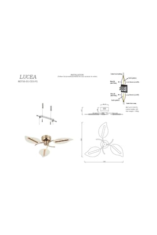 Lucea Karden 3'lü Altın Ledli Plafonyer 22w 3000k Sku: Smg8690010203021 Açık Bej