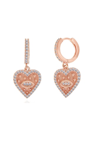 Gümüş Rose Kalp Sallantılı Kadın Küpe 83020939
