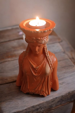 Dekoratif Masa Üstü Karyadit Kızı Hediyeli Bacasız Şömine Turuncu