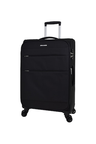 Pierre Cardin Ultra Light Hafif Lüx Kumaş 2'li Valiz Seti Büyük Boy - Kabin Boy Siyah Pc4200 Siyah