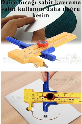 Daire Keser Maket Bıçağı Ayarlanabilir 11 Parça 1 Paket Yüksek Kaliteli Pvc Hassas Daire Kesici Kesme Pusula 15cm
