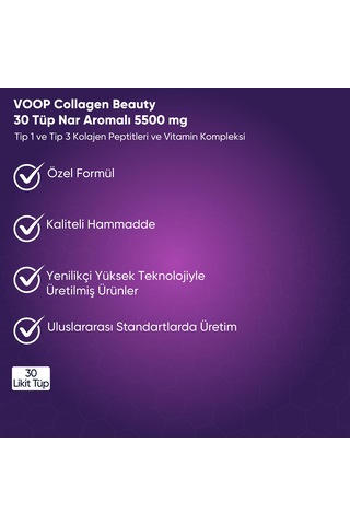 Voop Collagen Beauty 5500 Mg Nar Aromalı 30 Shot X 40 Ml
