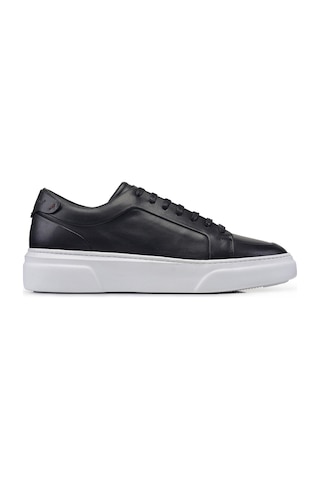 Siyah Bağcıklı Sneaker Erkek Ayakkabı -92115--antik Siyah 201 - Taban Rnk Beyaz Çok Renkli