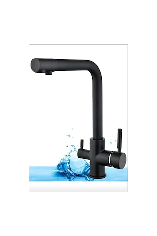 Mintev Arıtmalı Mutfak Eviye Bataryası Elit Musluk Eviye Siyah