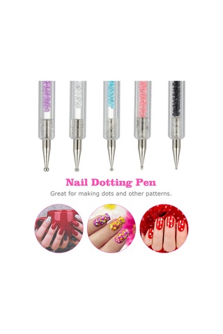 Geeksen 10'lu Çift Uçlu Tırnak Fırçası Seti - Akrilik Ve Rhinestone Dekorasyon İçin Profesyonel Manikür Aletleri