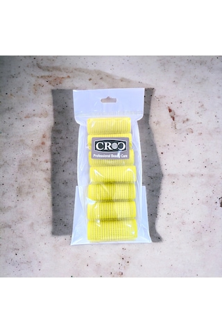 Croc 1223 Sarı 7li Mini Paket Bigudi Cırtlı Saç Bigudisi Çap 2cm Sarı
