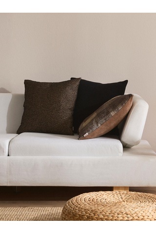 Brown Echo 3'lü Kırlent Kılıf Seti Siyah