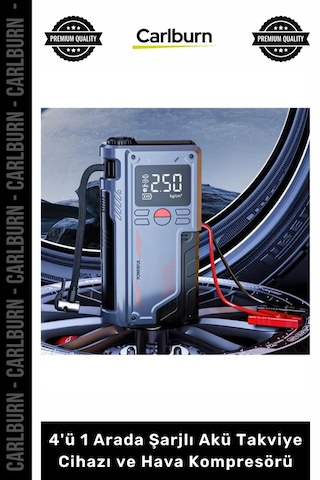 Özel Üretim 1000a Jump Starter Powerbank 4'ü 1 Arada Şarjlı Akü Takviye Cihazı Ve Hava Kompresörü