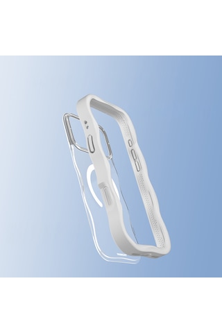 Apple Uyumlu iPhone 17 Pro Max  Kılıf M-safe Şarj Özellikli Youngkit Wave Clear Serisi Kapak Beyaz Beyaz