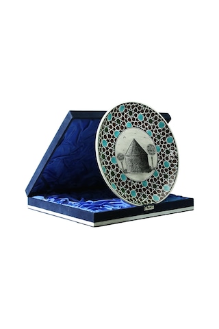E38 El İşçiliği Çini Tabak Kümbet 25 Cm - 6411
