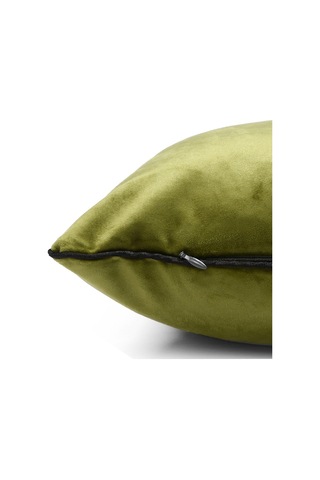 Biyeli Kırlent Yastık Kılıfı Haki Rengi 45x45