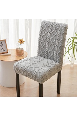 Geekyou 52x45 Cm Gri Poliester Sandalye Kılıfı - Dayanıklı, Yıkama Kolay, Ev Dekoru İçin Stili Ve Korumayı Birleştirir Gri