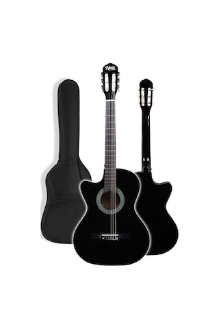 Midex Cg-396bk Solak Klasik Gitar Siyah Renk Full Set Sap Ayarlı 4/4 Yetişkin Boy
