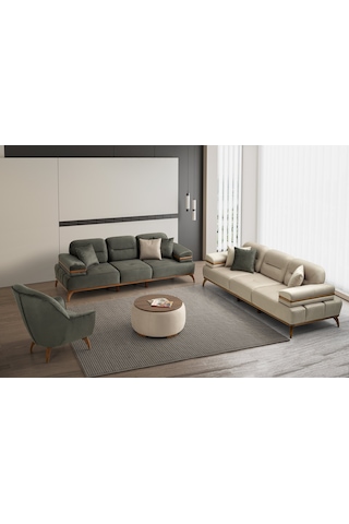 İnci Ahşap Ayaklı Berjer Yeşil